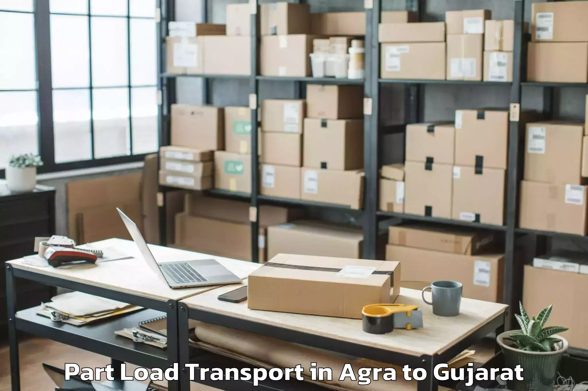 Reliable Agra to Talala Part Load Transport